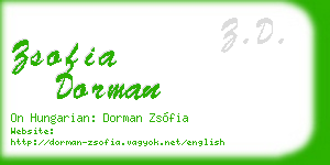 zsofia dorman business card